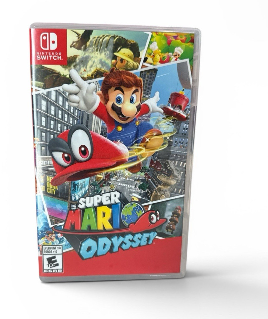 Super Mario Odyssey Nintendo Switch 2017 Complete w/ Case Tested Authentic