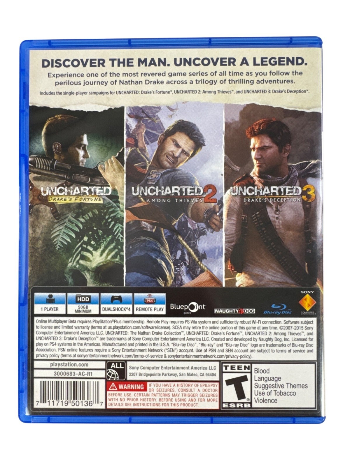 Uncharted: The Nathan Drake Collection Playstation Hits – PS4 – Open – Very Good