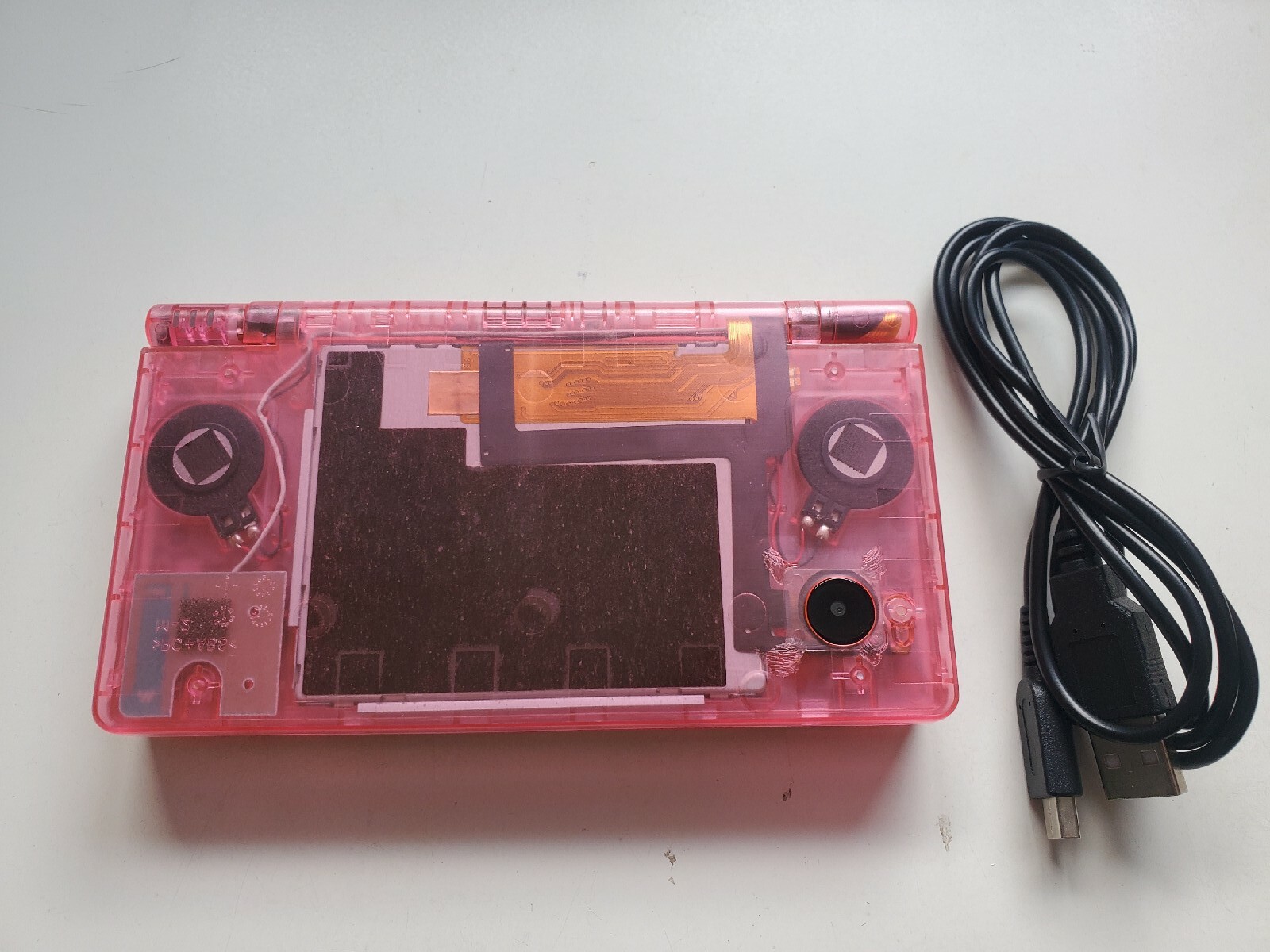 Nintendo DSi clear pink Handheld System+ charger FAST SHIPPING