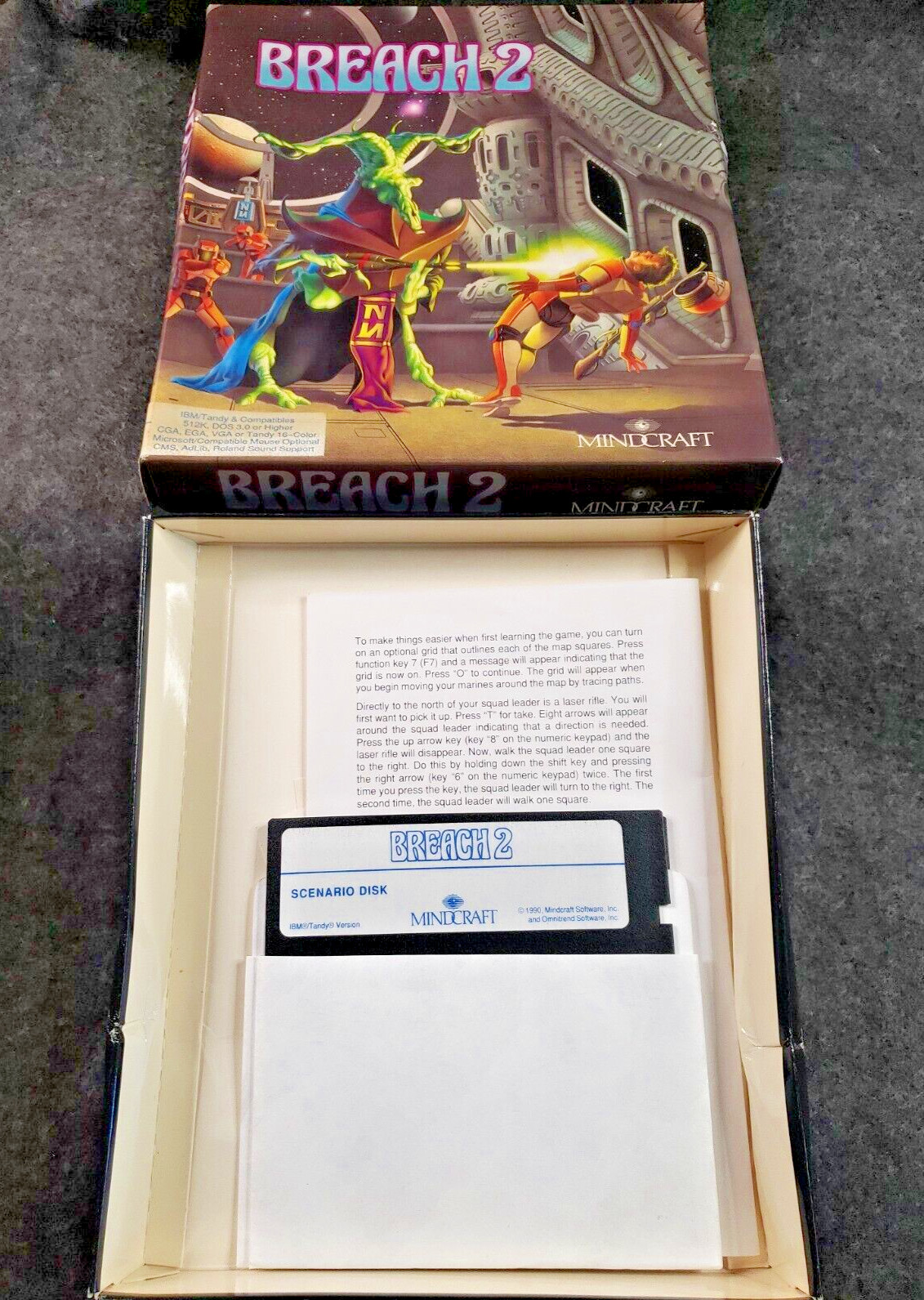 Breach 2 Mindcraft Game – (IBM, 1990) 5.25” Floppy – PC Big Box ……….(SB3)