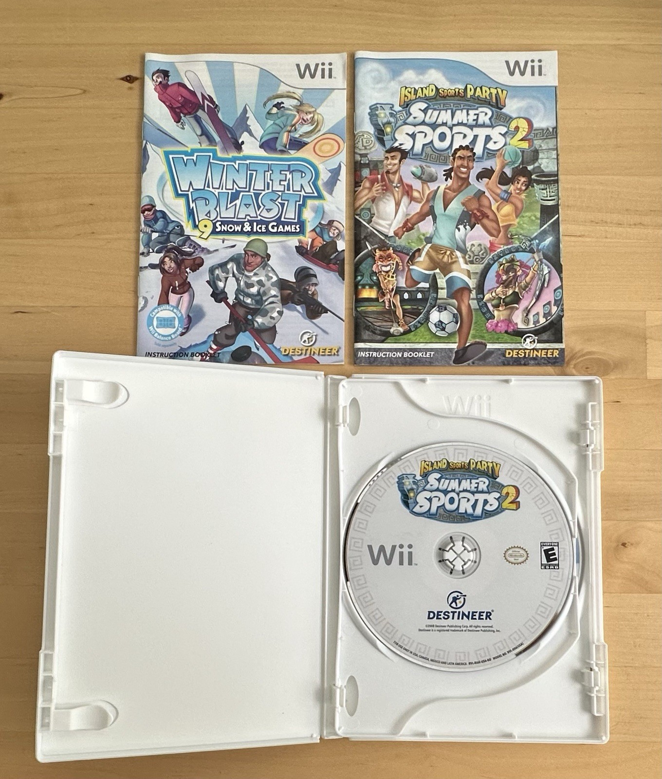 2 for 1 Power Pack x2 & Big Beach Sports Double Pack – Rare CIB Nintendo Wii Lot
