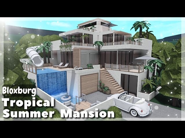 TROPICAL SUMMER MANSION BLOXBURG.CHECK DESCRIP.FAST BUILDER FOR CHEAP PRICE