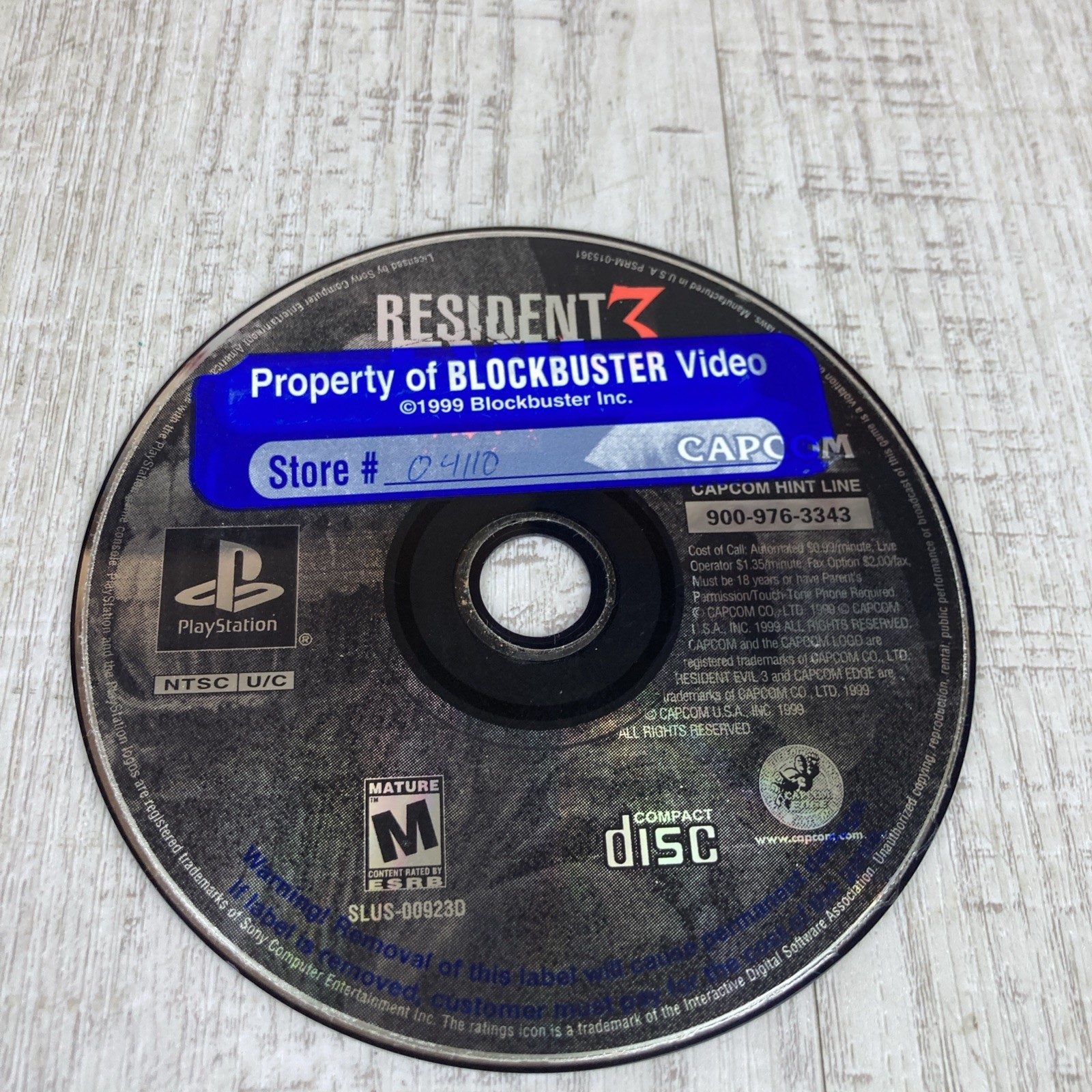 Resident Evil 3: Nemesis (PlayStation 1, 1999) DISC ONLY