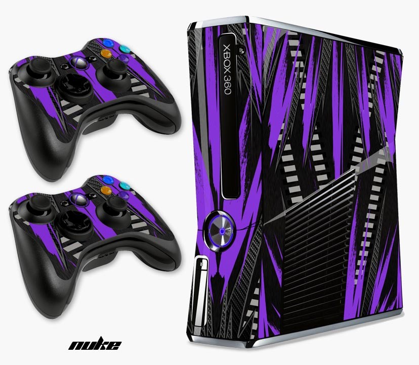 Skin Decal Wrap for Xbox 360 Slim Gaming Console & Controller Xbox 360 S NUKE PU