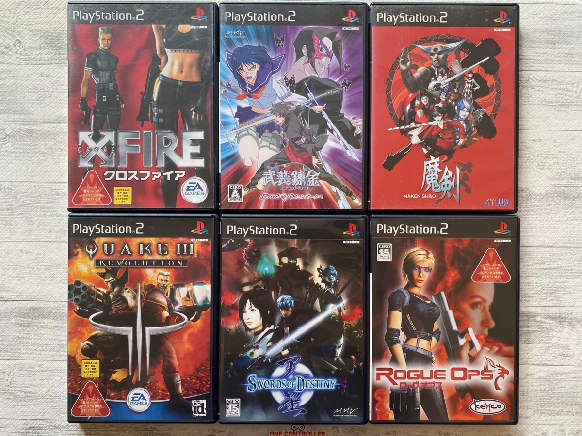 SONY PS2 X Fire & Busou Renkin & Maken Shao & QuakeⅢ & Tensei & Rogue Ops set