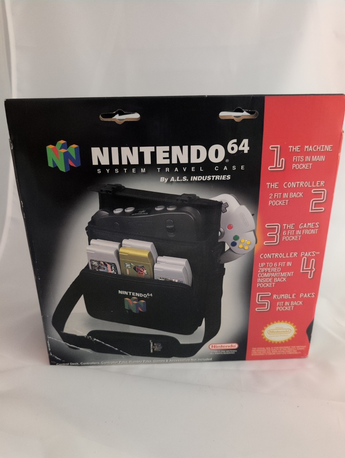 Nintendo N64 System Travel Case N6420 Padded Black for Console & Games