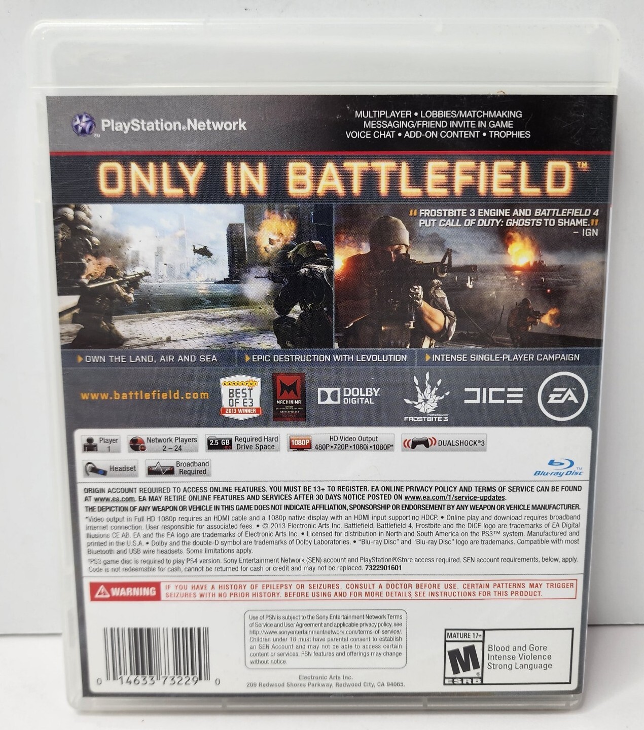 Battlefield 4 (Sony PlayStation 3, PS3, 2013) – Manual Included