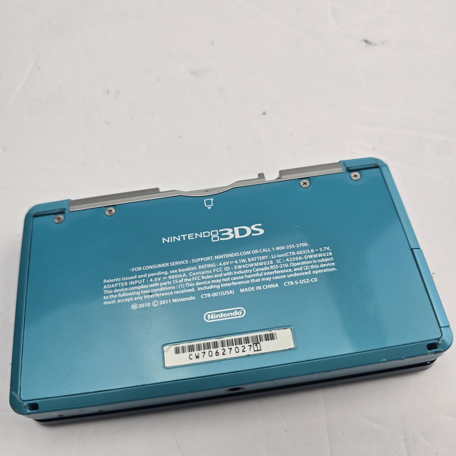 Nintendo 3DS Handheld System Aqua Blue Tested Working Charger No Stylus