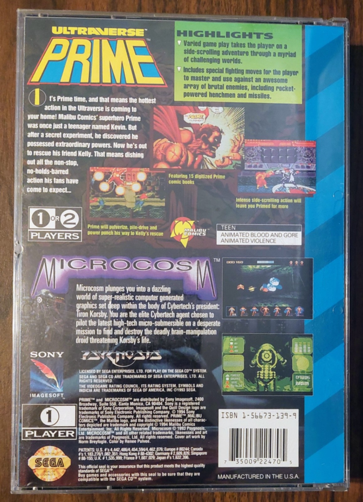 ULTRAVERSE PRIME/MICROCOSM (Sega CD, 1994) – CIB w/ Both Instruction Manuals