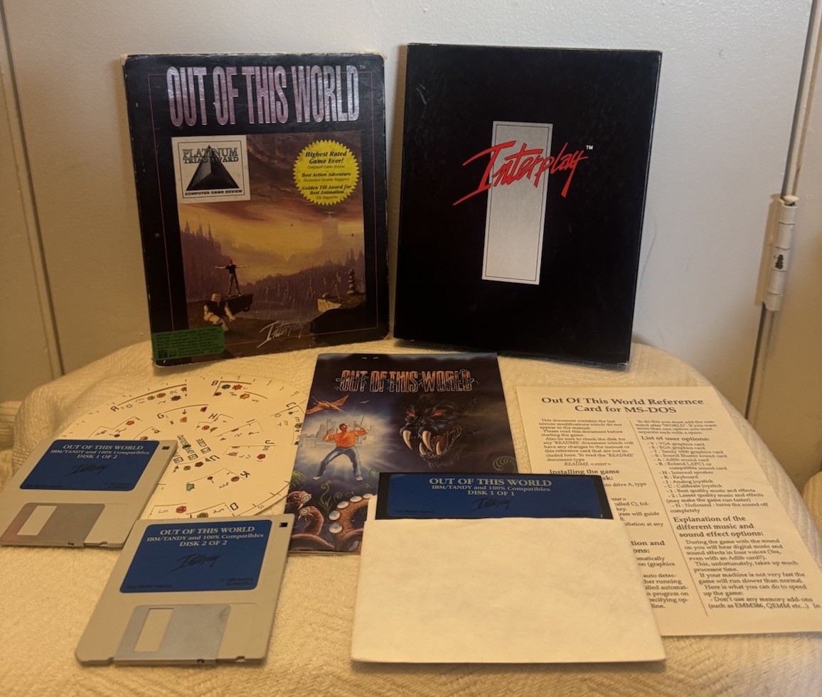 Interplay Out of This World Adventure Game – PC 1991 – Floppy Discs, IBM MS-DOS