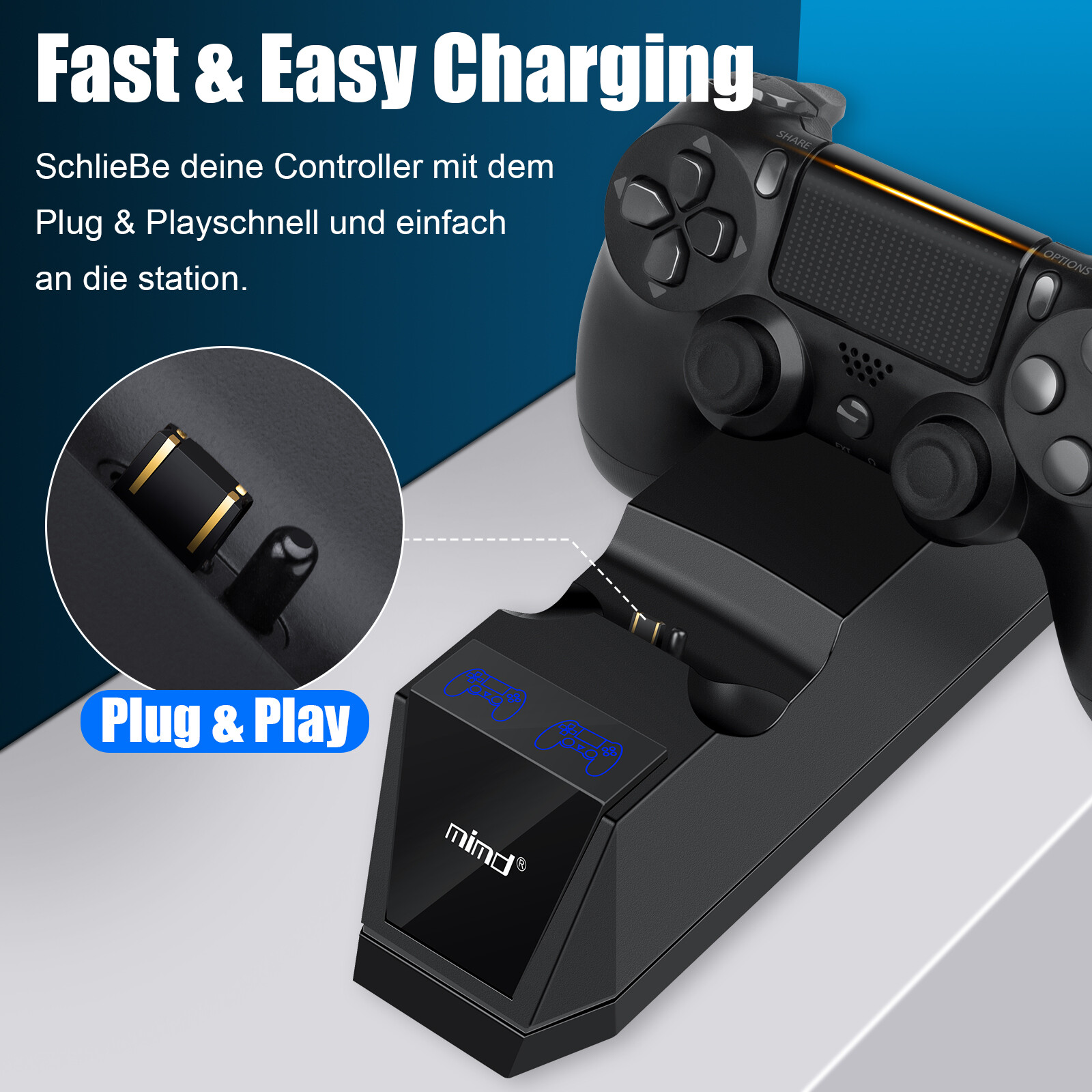 Dual Fast Charger Dock Station Charging Stand For PS4 PlayStation 4 Controller