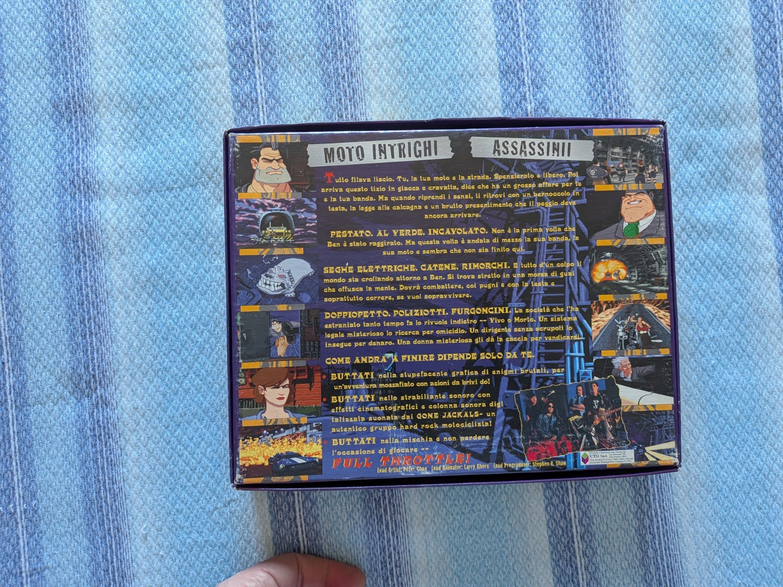 FULL THROTTLE ITALIAN COMPLETE LUCASARTS PC CD ROM BIG BOX CTO LUCAS ADVENTURE