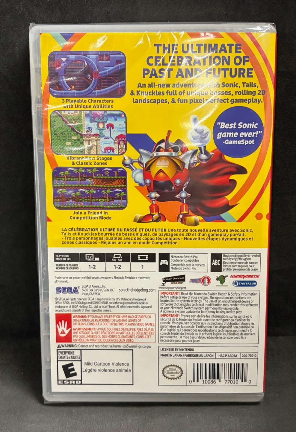 Sonic Mania (Nintendo Switch) BRAND NEW