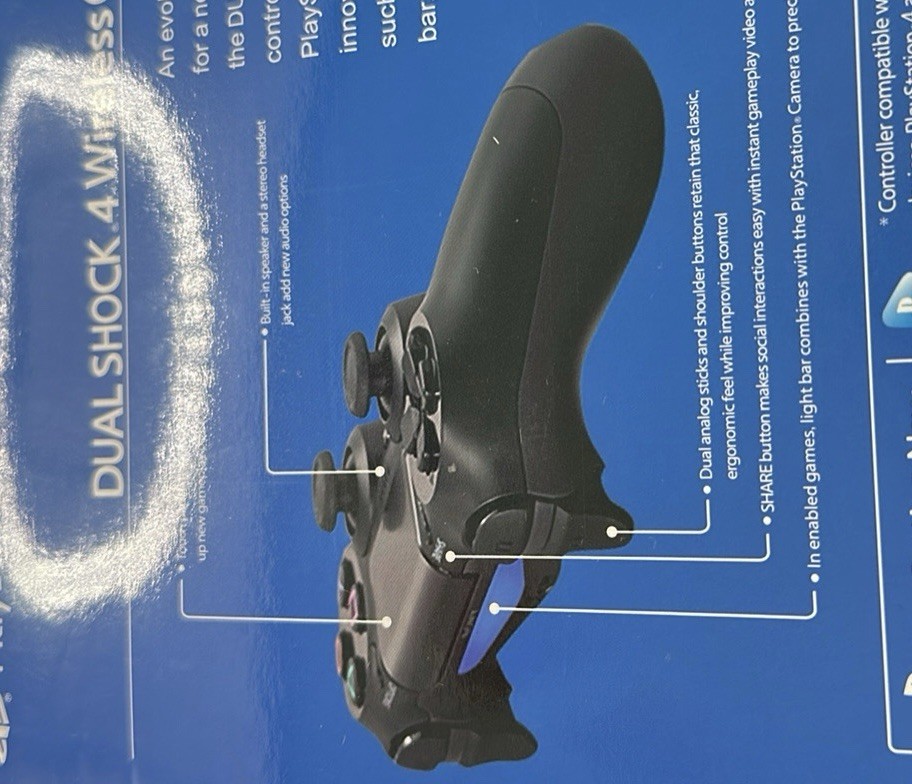 PS4 Dualshock wireless Controller Black with charging cable- Unbranded