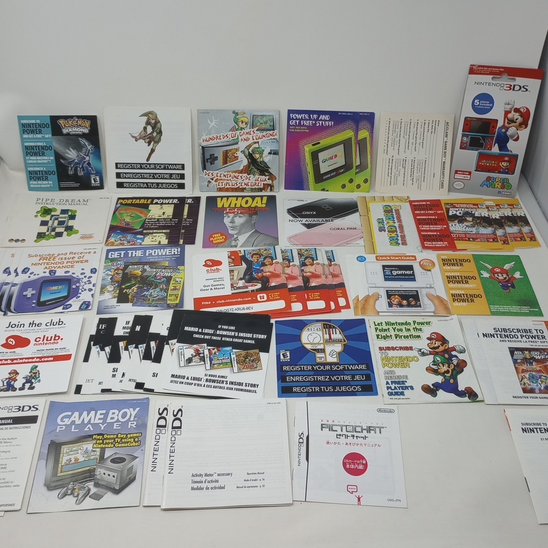 Lot Of 82 Nintendo INSERTS (Some Manuals & Posters) SEE PICS!!