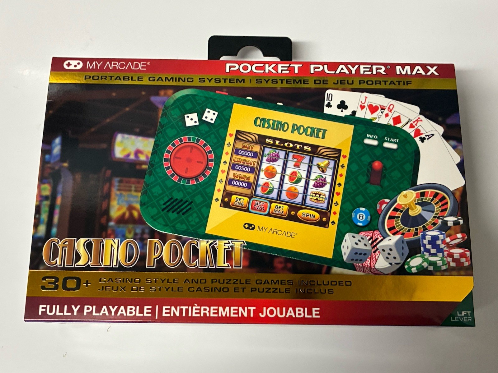 MY ARCADE POCKET PLAYER MAX PORTABLE GAMING SYSTEM OVER 30 Casino Style Games