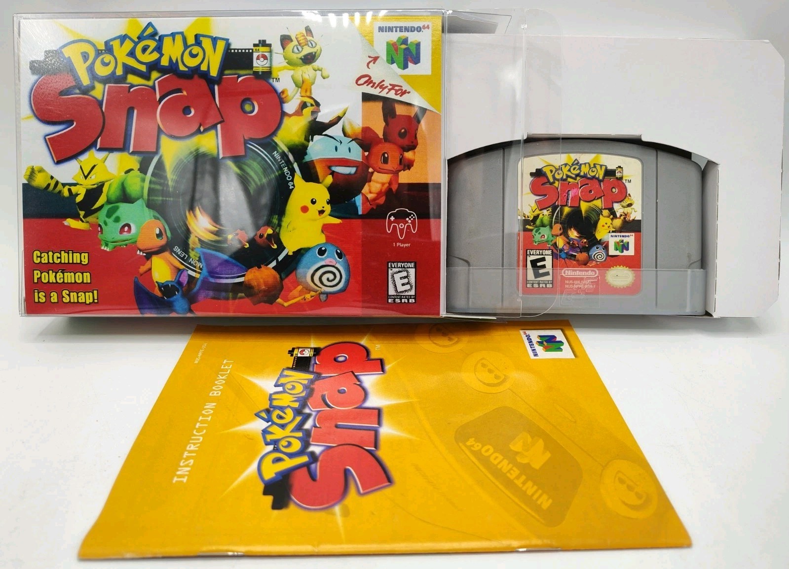 Pokemon Snap (N64, 2000) *VGC w/ Manual + Case Protector* Cleaned & Tested! READ