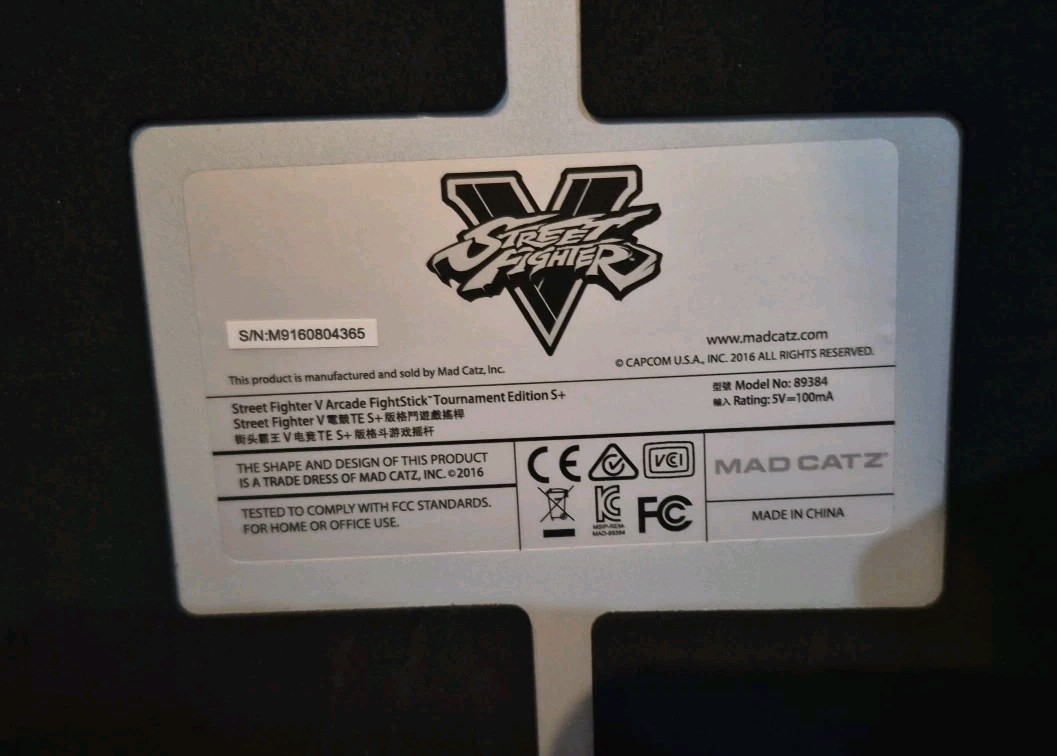 Mad Catz TES+ Street Fighter V Arcade Fight Stick Controller for PS4/PS3 -Tested