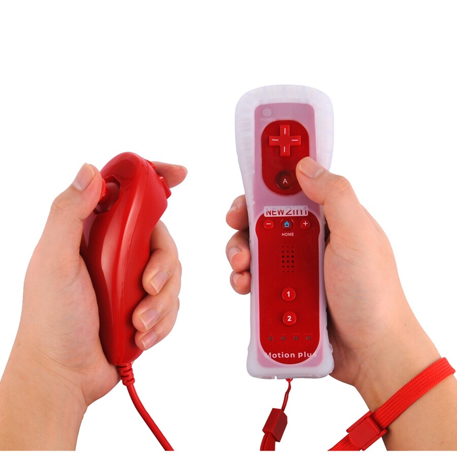 Built in Motion Plus Wii Remote & Nunchuck Controller Sets For Wii Wi U Console