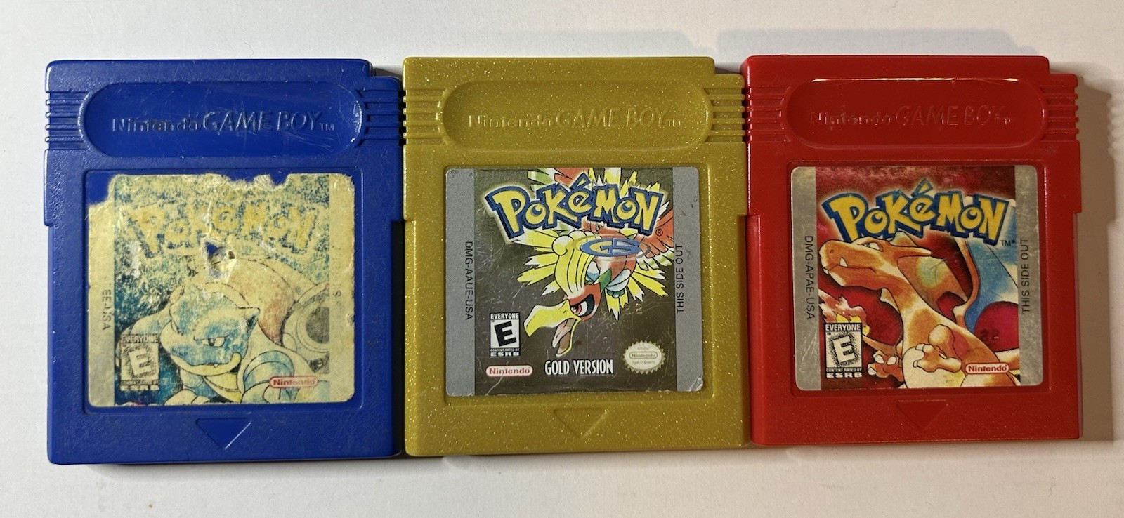 Pokemon Red, Blue, Gold Version – Gameboy Authentic, New Battery, Cartridge Only