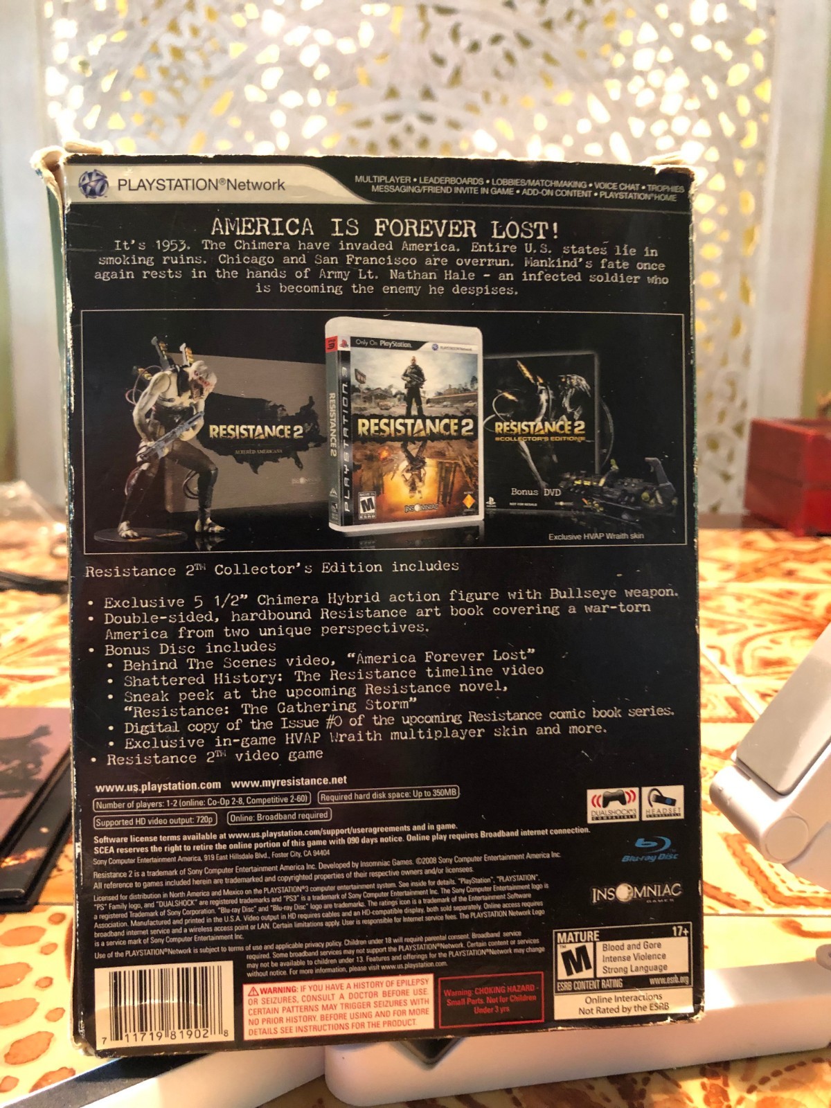 Resistance 2 Collector’s Edition PS3 Complete CIB Figure + Bonus Discs Tested