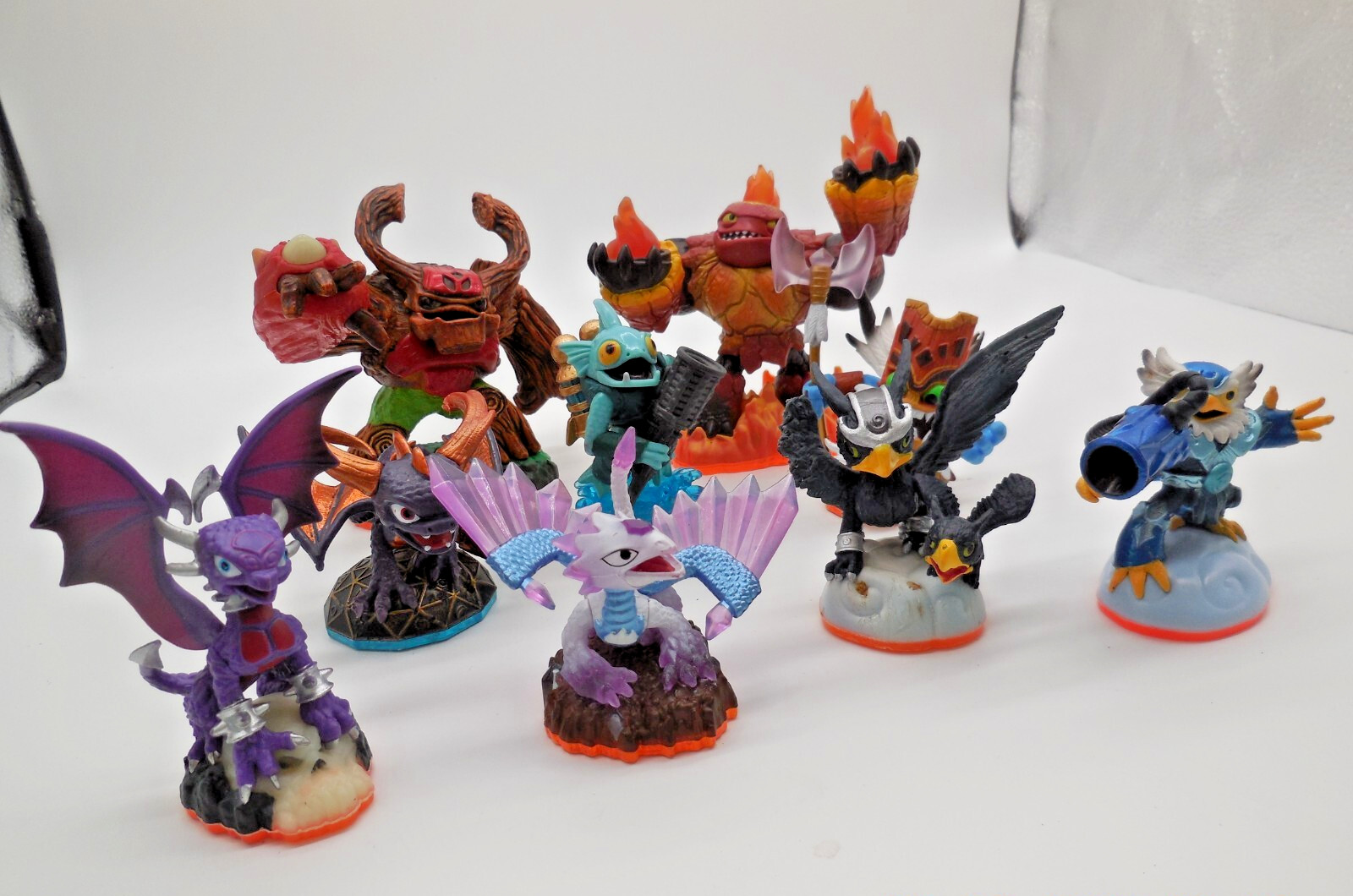 Skylanders Lot 9 figures Spyros Flashwing Hot Head Tree Rex Sonic Boom Double Tr