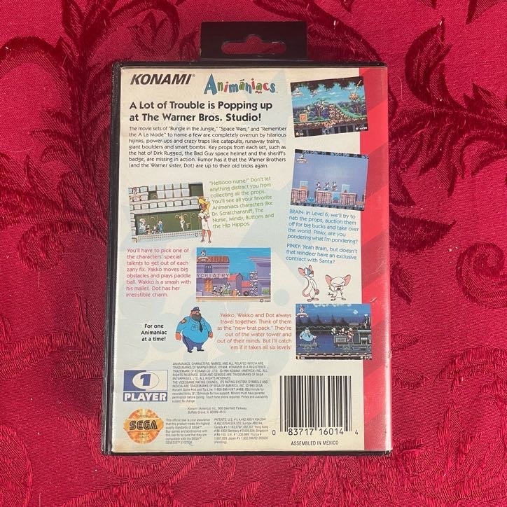 ANIMANIACS (Genesis) SEGA, Konami, General Audiences