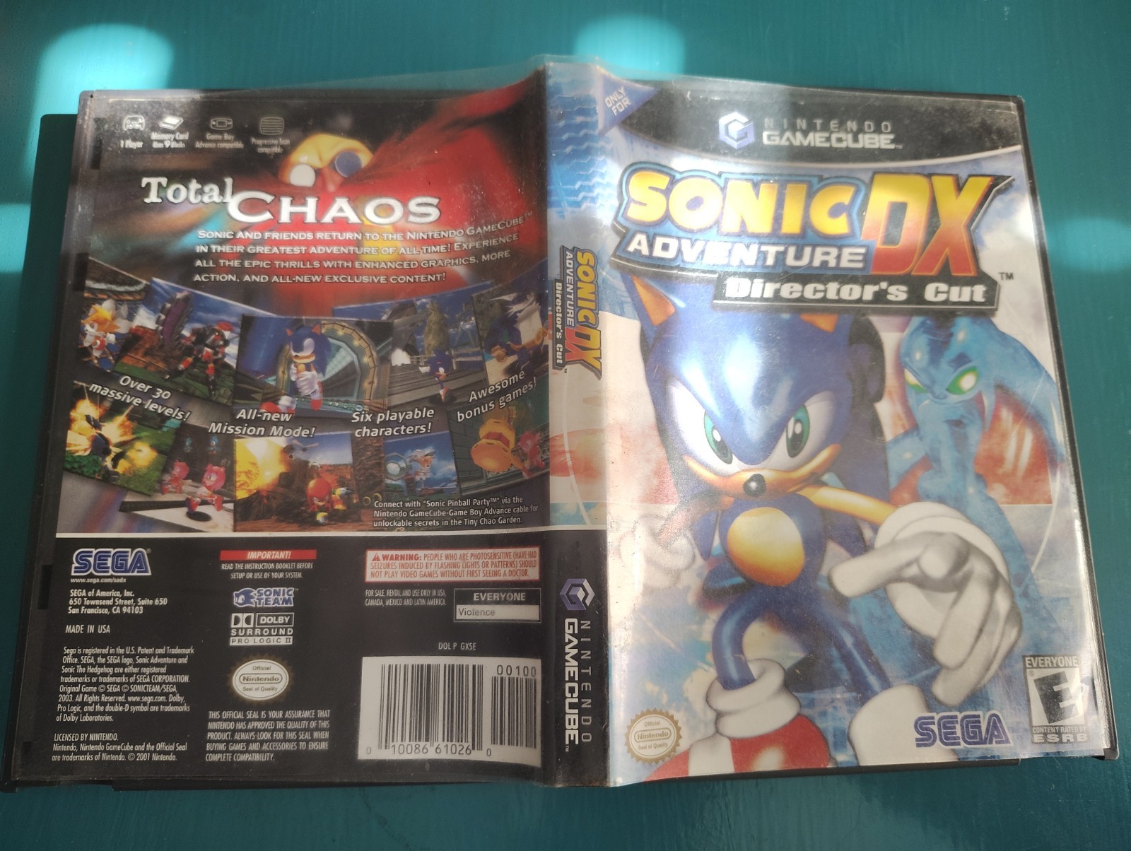 Sonic Adventure DX: Director’s Cut Nintendo GameCube Case and Manual (NO DISC)