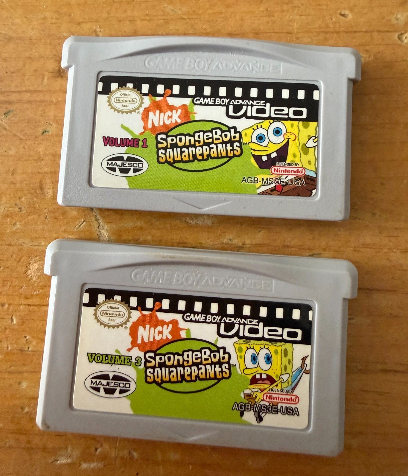 GBA Video Lot of 4: Pokemon, Disney Volume 1, SpongeBob 1 & 3 – TESTED, No Cases