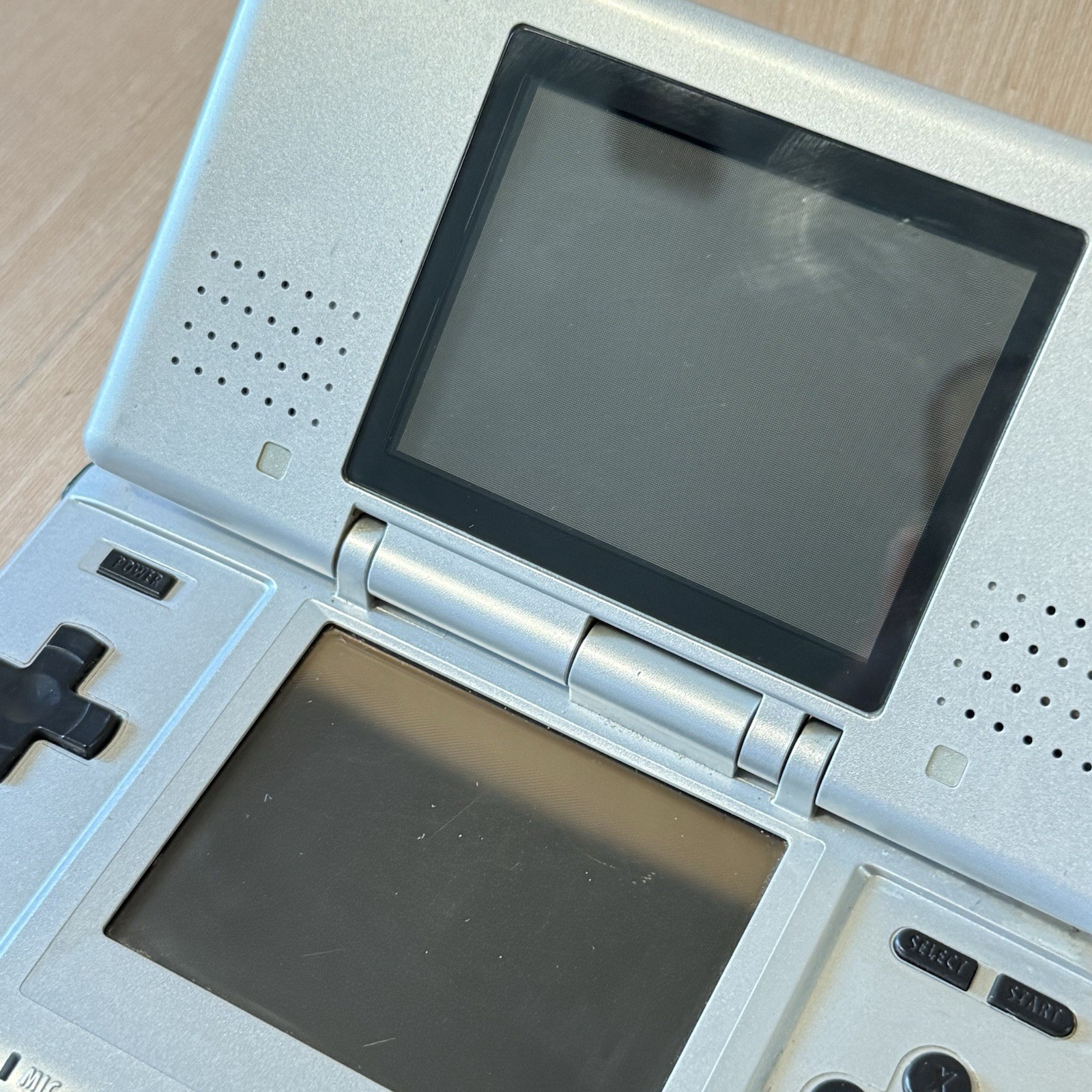 Nintendo DS Handheld System Silver Tested Workin“NO SOUND”w/Charg Read Info Blw!