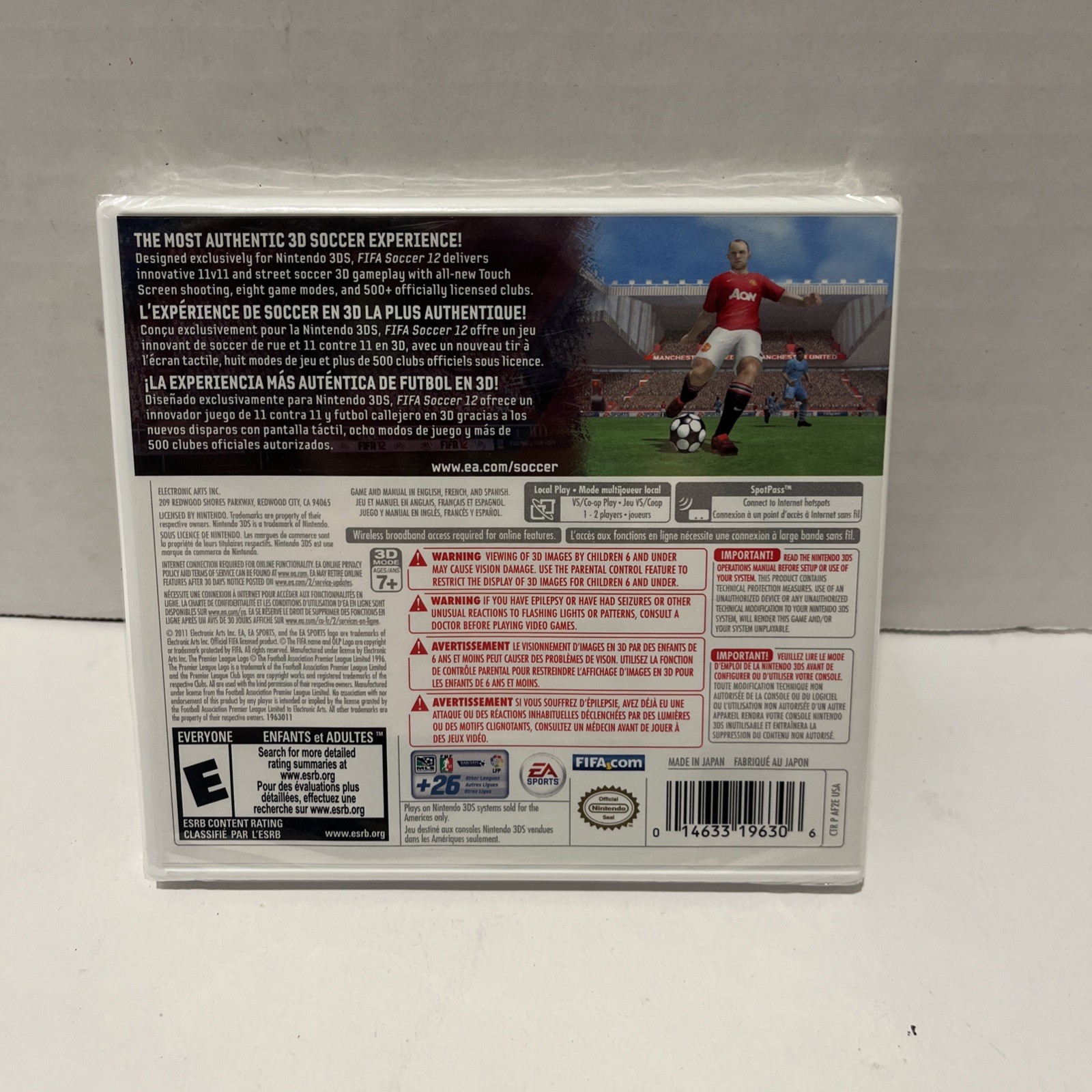 RARE SEALED FIFA Soccer 12 Futbol for American Nintendo 3DS, 2011