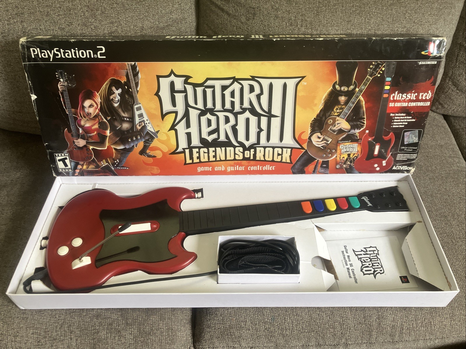 Guitar Hero III Playstation 2 Legends Of Rock Red With Box PSLGH Redoctane