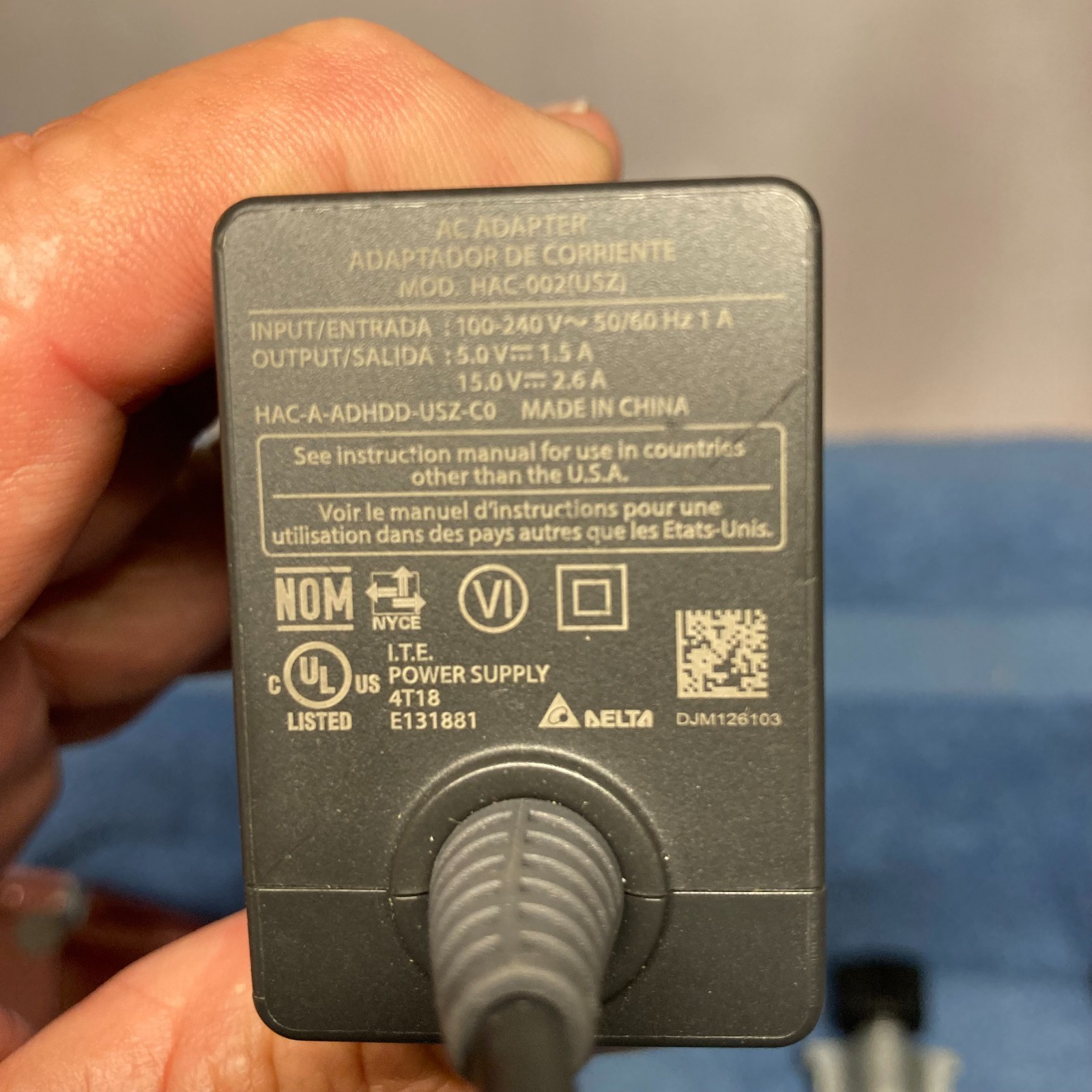 Official Nintendo Switch AC Adapter Charger HAC-002(USZ) Genuine OEM