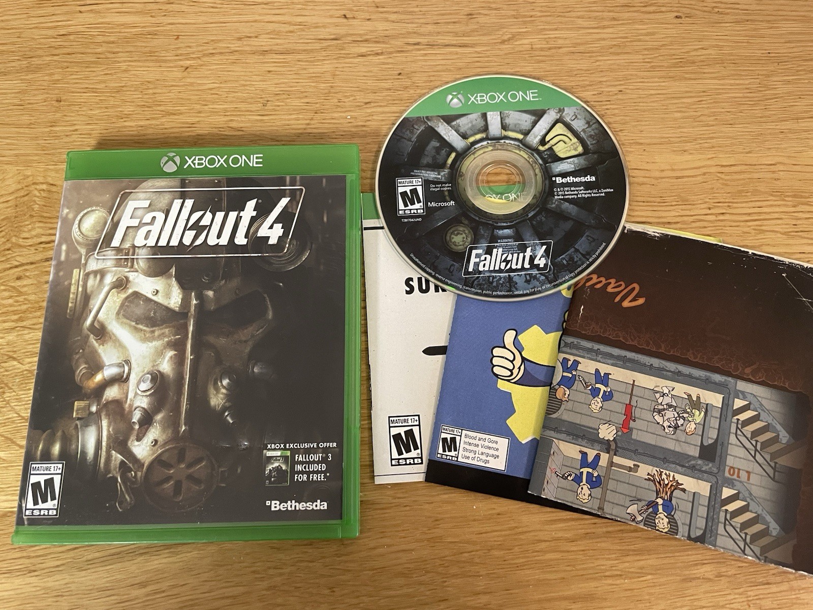 Fallout 4 Microsoft Xbox One Bethesda 2015 CIB w/ Poster