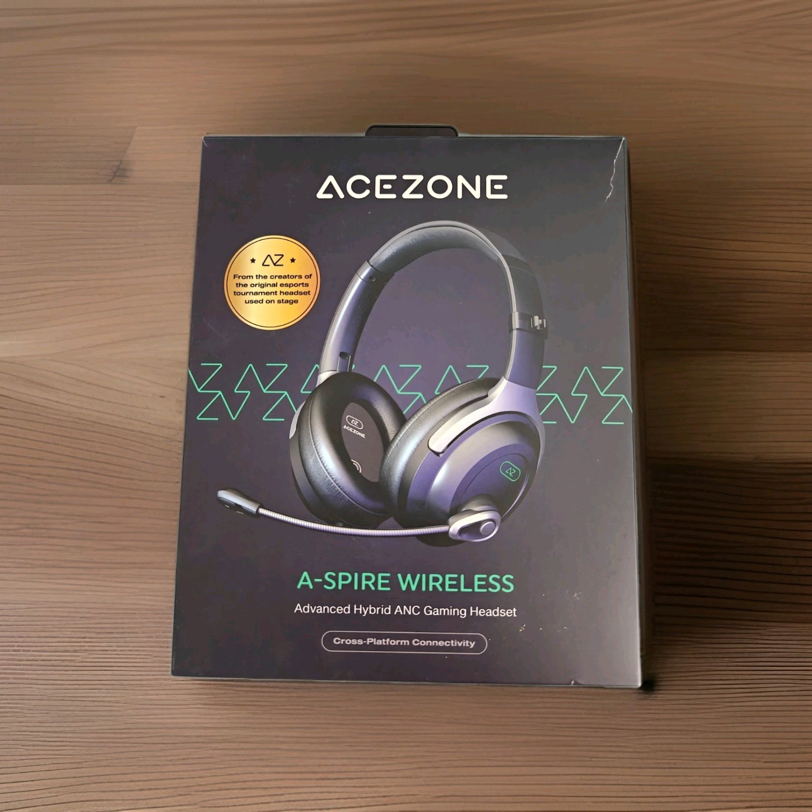 Acezone A-Spire Wireless Gaming Headset Noise Cancellation Flip-to-Mute Mic Blu…