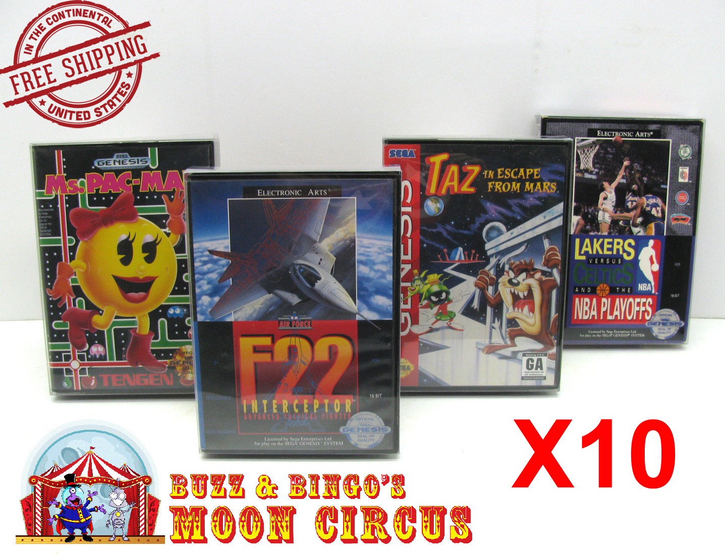 10x SEGA GENESIS CIB GAME – CLEAR PLASTIC PROTECTIVE BOX PROTECTOR SLEEVE CASE