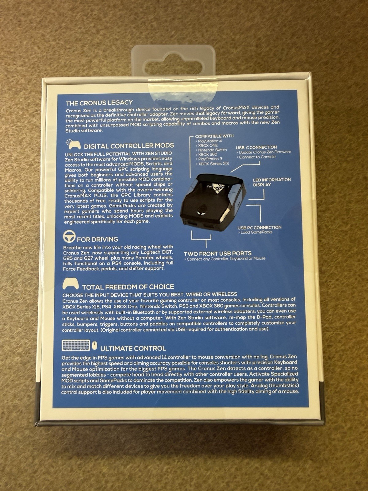 Cronus Zen Controller Emulator Adapter PS5 Xbox Switch PC New Sealed CM00053