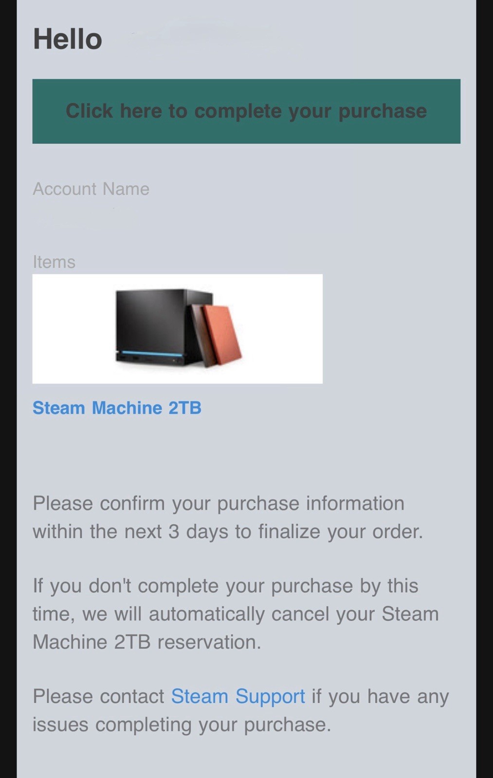 Steam Machine 2TB NO Controller CONFIRMED ORDER Valve PC