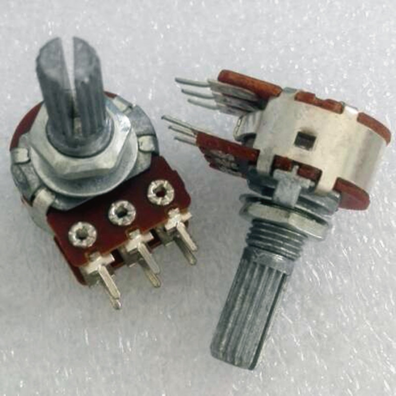 2pc 500K Potentiometer Pots Taper Dual Pinned Step,B500