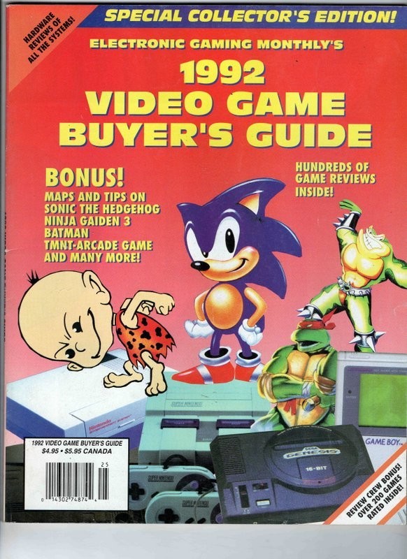 EGM Electronic Gaming Monthly 1992 Video Game Buyer’s Guide Sonic TMNT NES