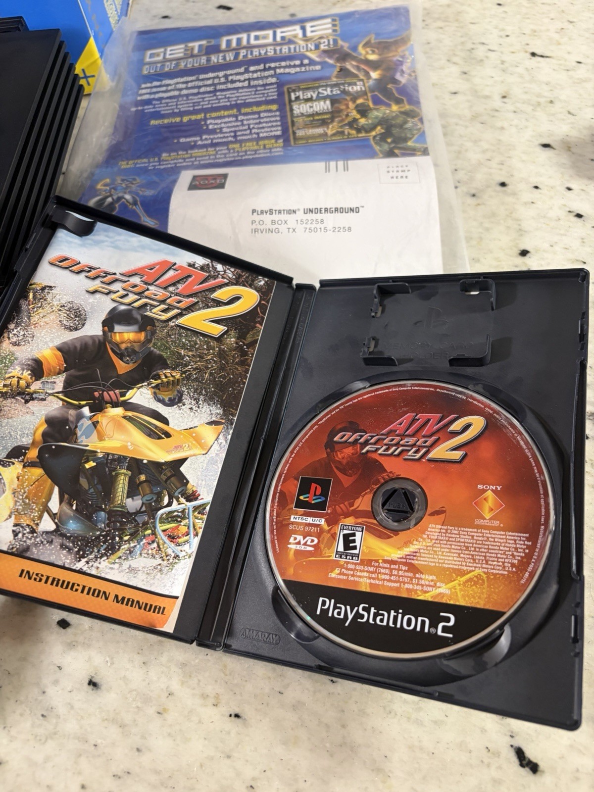 PlayStation 2 Fat ATV Offroad Fury 2 Combo Pack CIB + Network Adapter Bundle