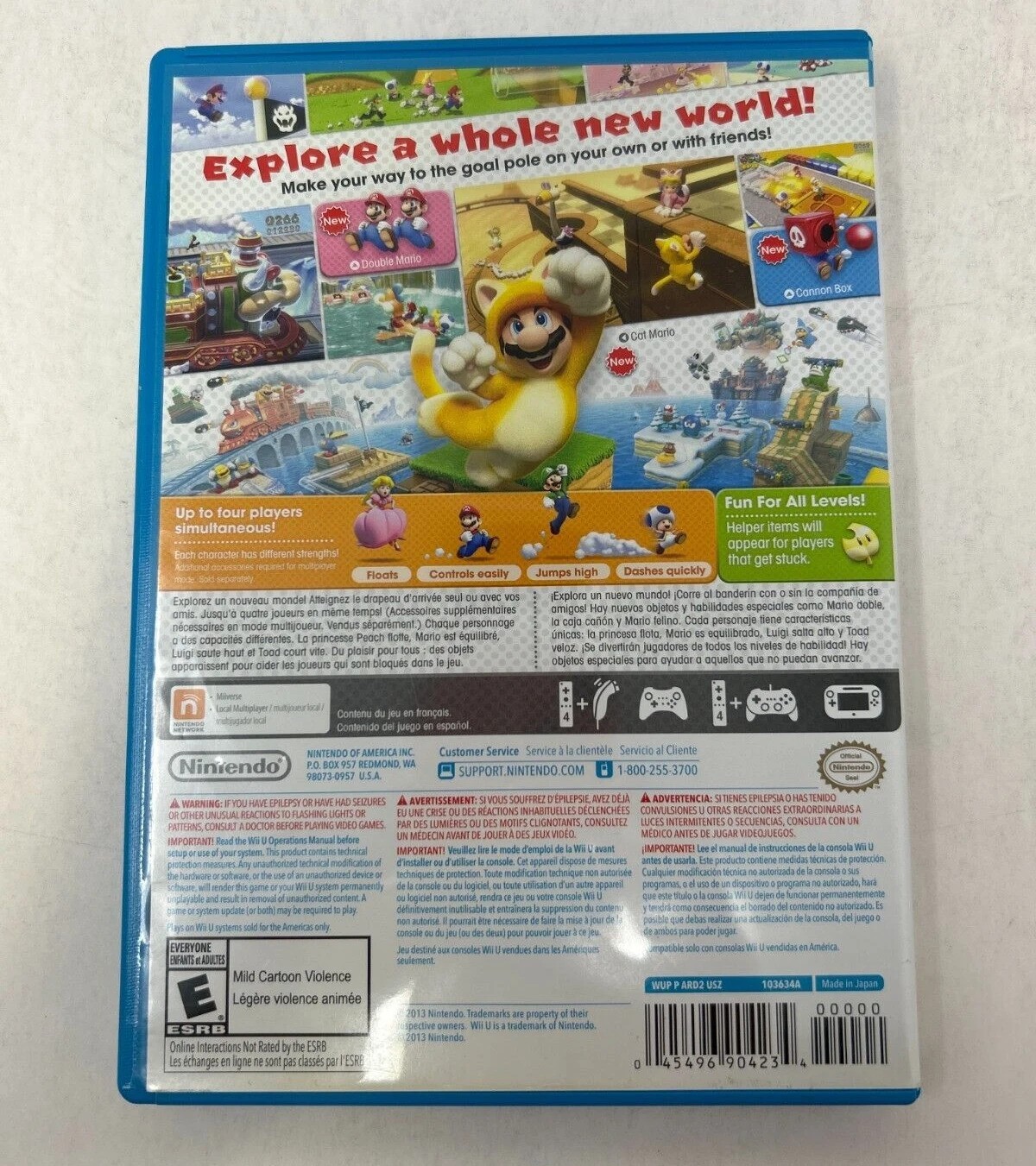 Case and Manual Only NO GAME Super Mario 3D World Nintendo Wii U Authentic