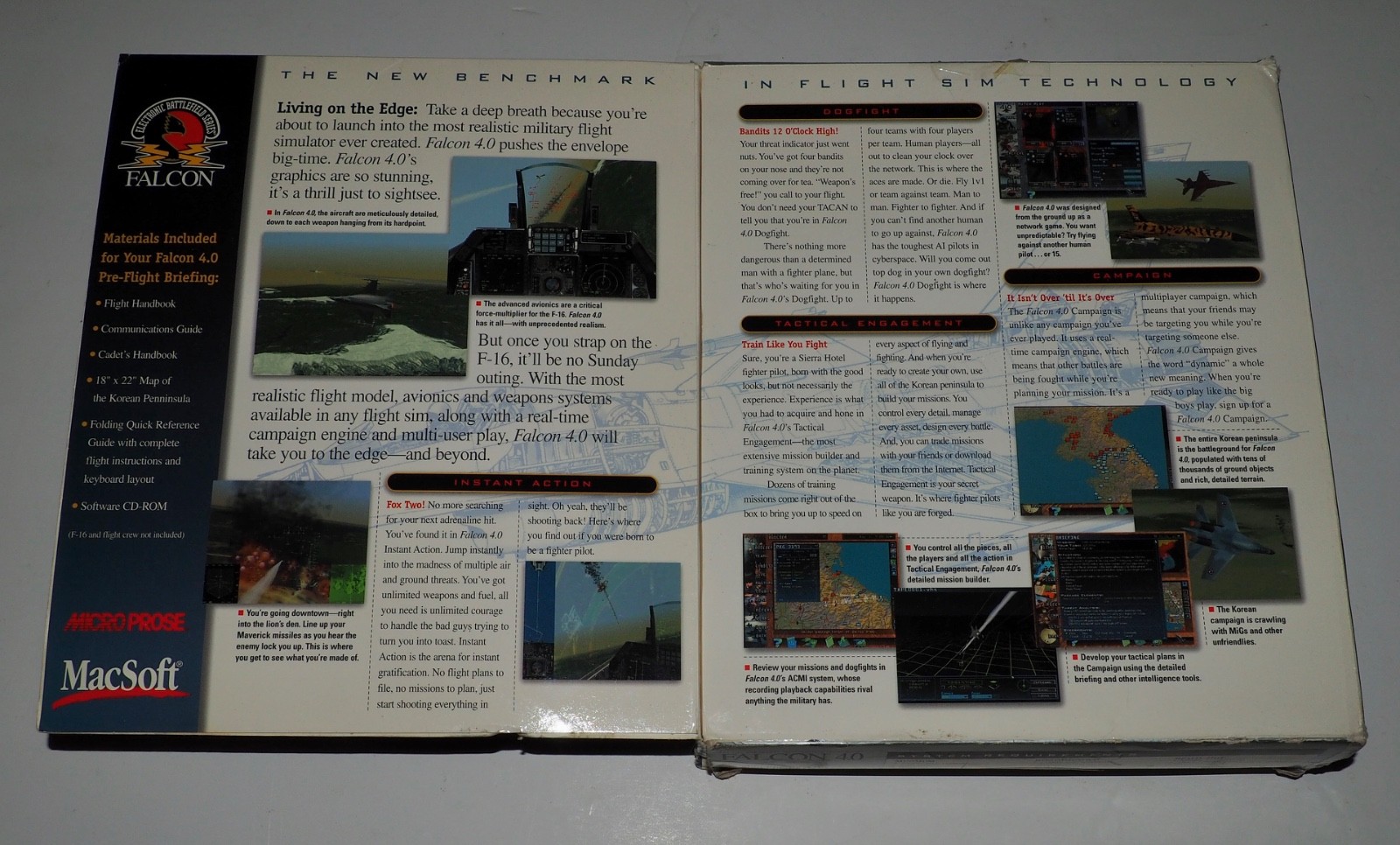 FALCON 4.0 For MAC COMPLETE with BOOK & SUPPLEMENTS, 1998 NEW (other)