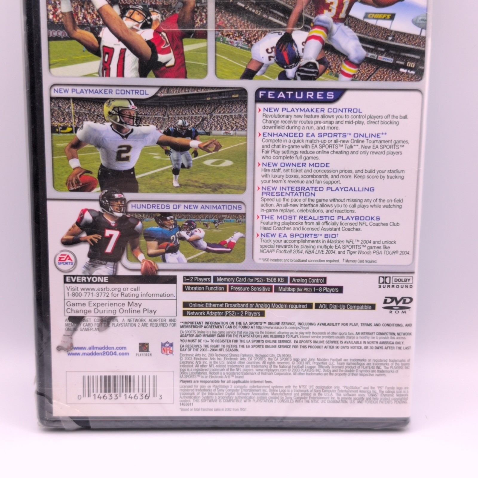Madden NFL 2004 SEALED (Sony PlayStation 2, 2003) Ripped Corner Hang Tag