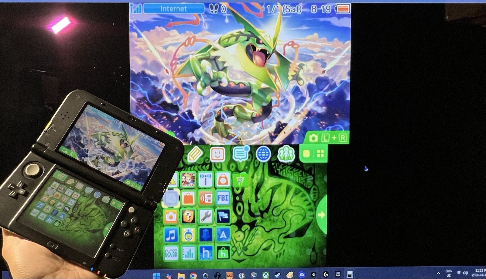 LOOPY USB-C INBUILT CAPTURE CARD New Nintendo 3DS XL Lime Green 64GB SD