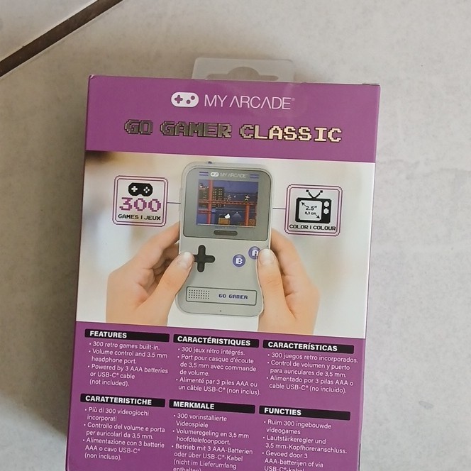 My Arcade Go Gamer Classic Handheld System 300 Retro Games Gray USB-C