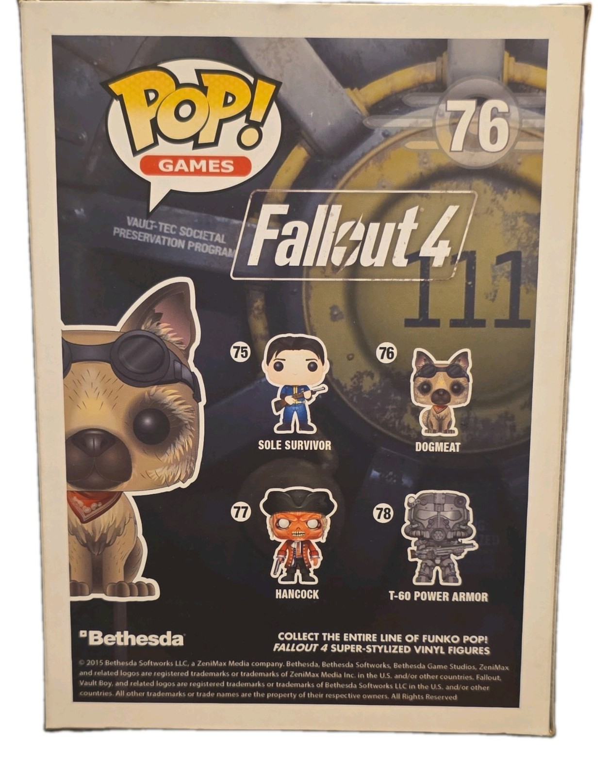Funko Pop! Games Fallout 4 Dogmeat Vinyl Figure #76 2015 JJL 151223