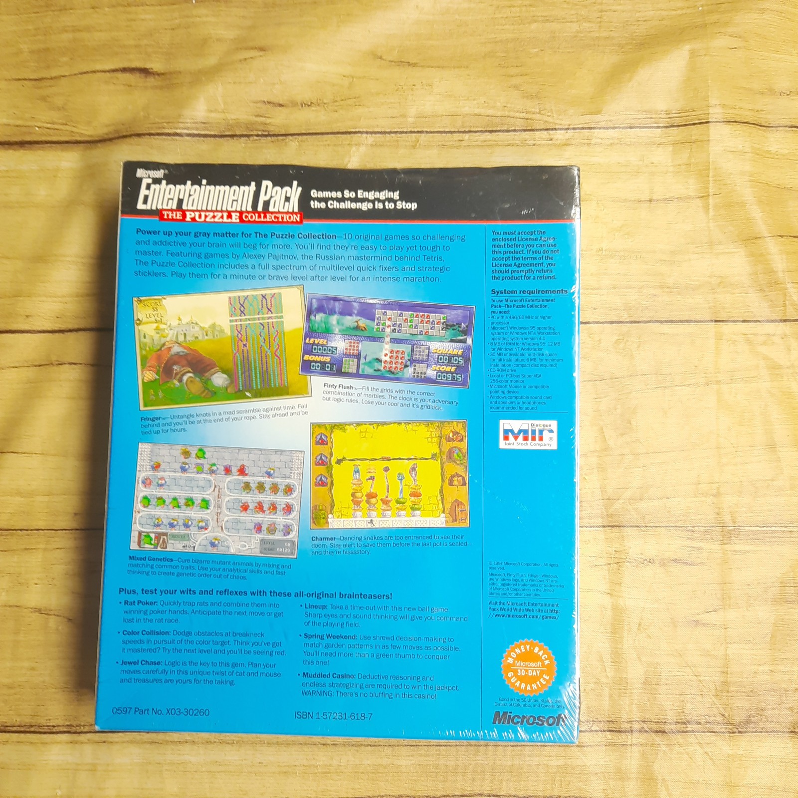 Vintage MICROSOFT ENTERTAINMENT PACK Puzzle Col. CD ROM Sealed Windows 95 NEW