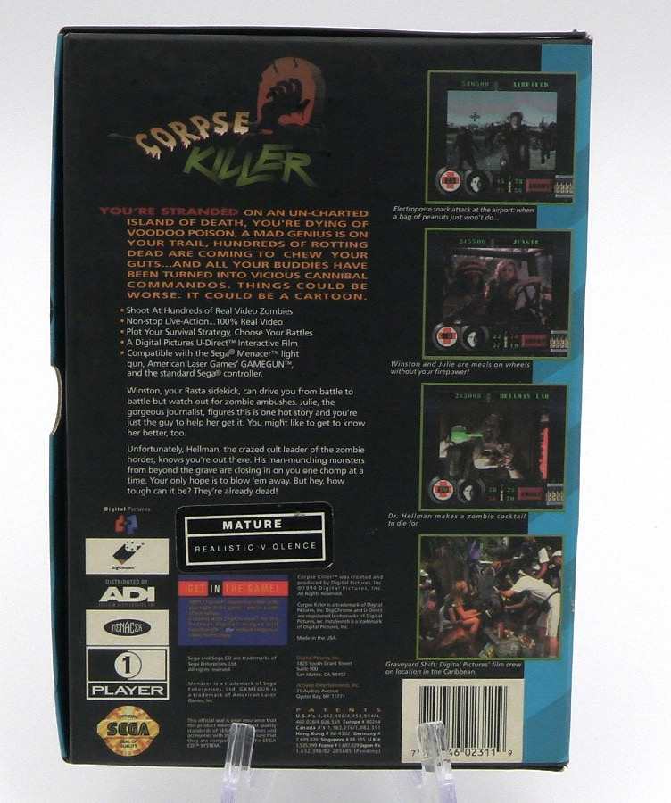 Corpse Killer (Sega CD, 1994) CIB, RARE! Tested & Working