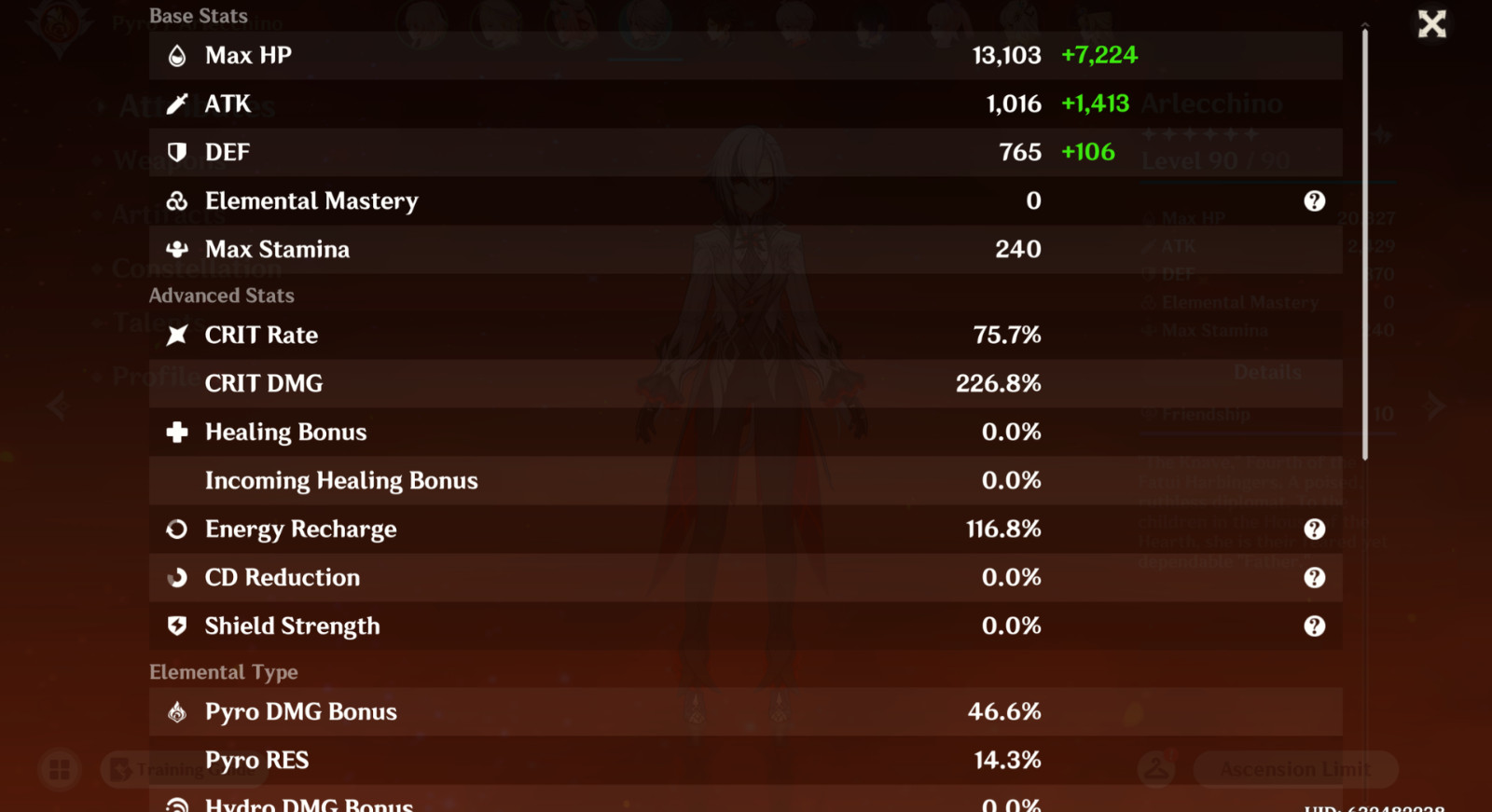 Genshin Impact AR 60 America – Arlecchino C1 – Hu Tao C1 – Emilie C1 – Linnea